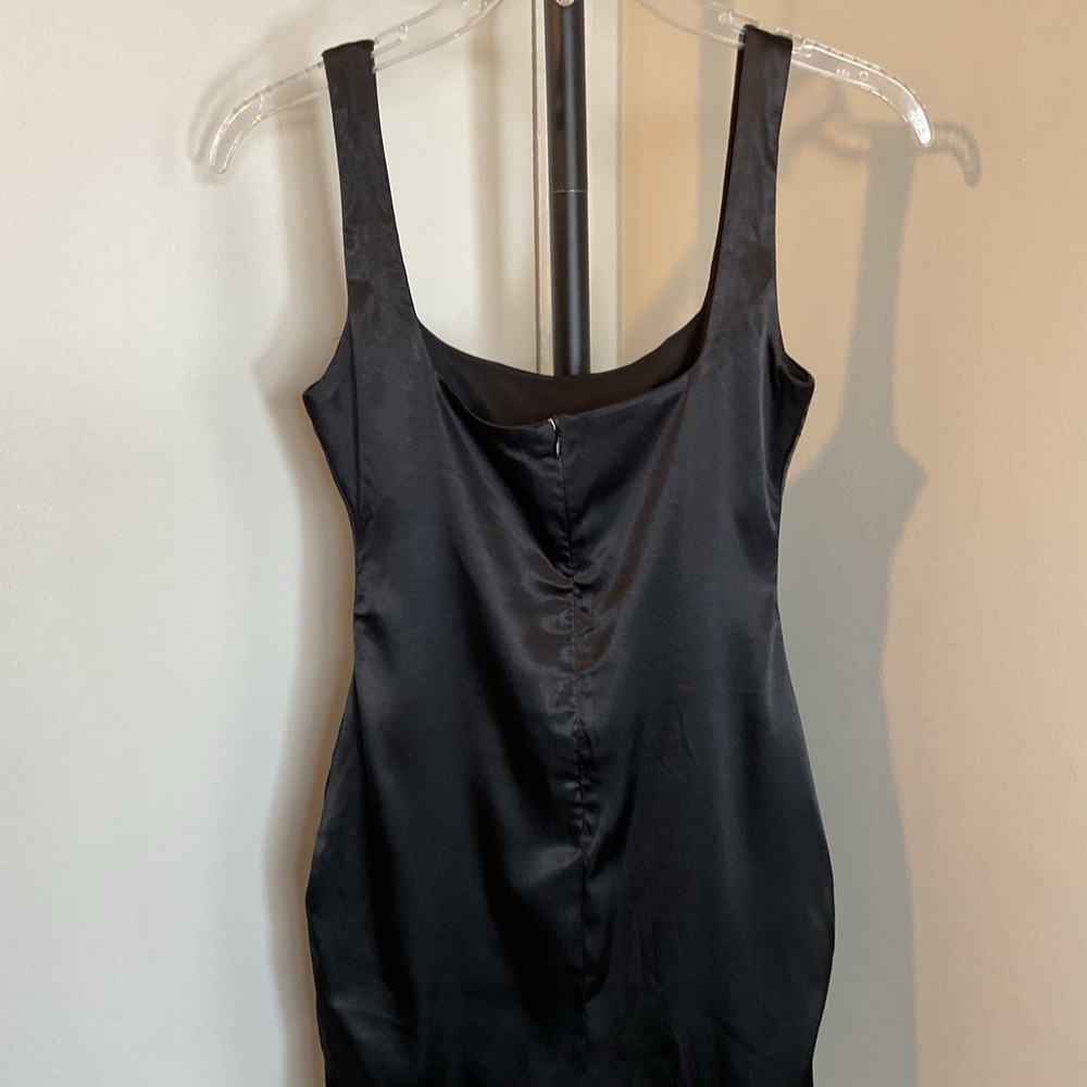 Source Unknown Black Bodycon Mini Dress Square Neck Sleeveless - Picture 7 of 8